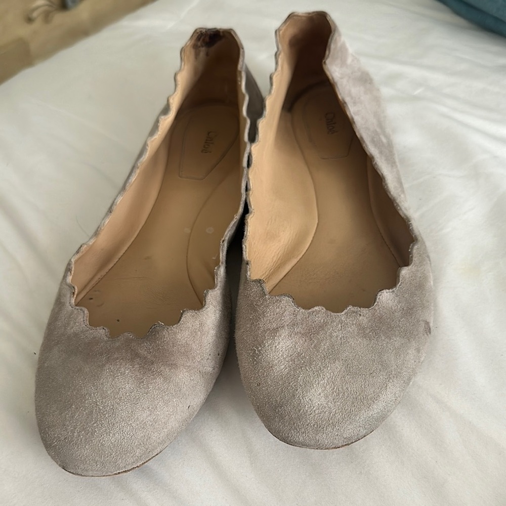 Chloe Lauren scalloped ballerina flats